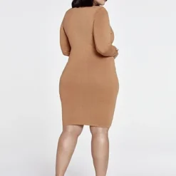 Fashion To Figure Tessa Button Front Sweater Dress