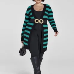 Fashion To Figure Daniella Metallic Striped Cardigan -Pleasures SHOP x 6a3f8456 3e90 4c9b ad36 04b5884a4a97