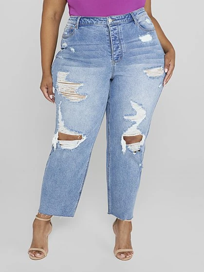 Fashion To Figure Mid Rise Relaxed Fit Crop Jeans 5 Fashion To Figure Mid Rise Relaxed Fit Crop Jeans - Image 5