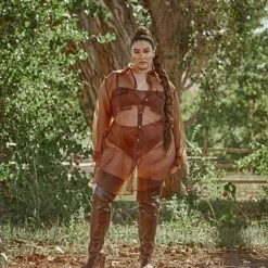 Fashion To Figure Athena Organza Shirt Dress