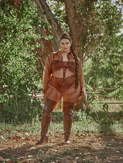 Fashion To Figure Athena Organza Shirt Dress 1 Fashion To Figure Athena Organza Shirt Dress