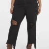 Fashion To Figure Eve High Rise Destructed Straight Leg Jeans