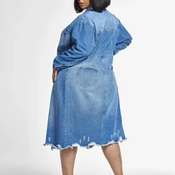 Fashion To Figure Kenna Maxi Length Trucker Jacket -Pleasures SHOP x 6d0bcc44 50aa 49ea 967e 9eda0124b073