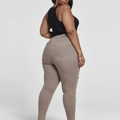 Fashion To Figure High Rise Destructed Curvy Fit Skinny Jeans