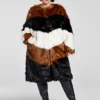 Fashion To Figure Raegan Chevron Faux Fur Coat