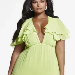 Fashion To Figure Piper Ruffle Sleeve Maxi Dress