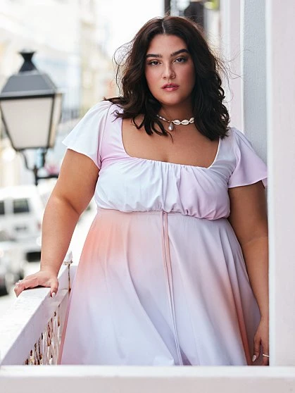 Fashion To Figure Tristan Tie Dye Babydoll Dress - Nadia X FTF 1 Fashion To Figure Tristan Tie Dye Babydoll Dress - Nadia X FTF