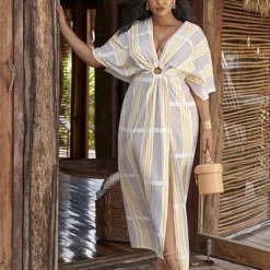 Fashion To Figure Gabriella Striped Maxi Dress -Pleasures SHOP x 6fa4ee33 35ae 4275 9b52 e4362ca34075