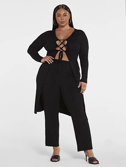 Fashion To Figure Dakota Ribbed Knit Pants 6 Fashion To Figure Dakota Ribbed Knit Pants - Image 6