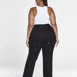 Fashion To Figure High Rise Snap Button Straight Leg Jeans -Pleasures SHOP x 7058dff5 c7c5 4900 bbe7 b2e10e928ae1