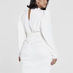 Fashion To Figure Shakera Puff Sleeve Belted Dress -Pleasures SHOP x 709abe54 4d74 4429 87ba 1d1cc7e04783