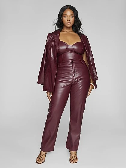 Fashion To Figure Davina Faux Leather Blazer 4 Fashion To Figure Davina Faux Leather Blazer - Image 4