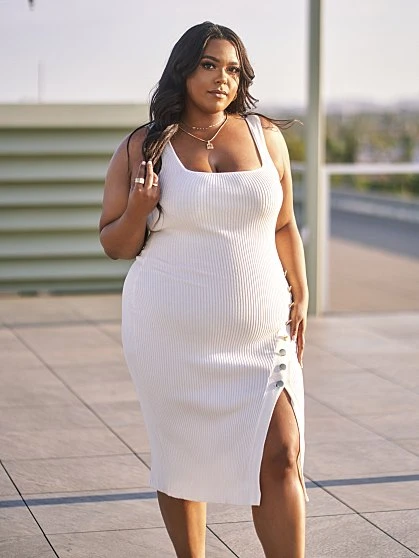 Fashion To Figure Izzy Ribbed Knit Bodycon Dress - FTF LAB: Nicole Simone 1 Fashion To Figure Izzy Ribbed Knit Bodycon Dress - FTF LAB: Nicole Simone