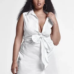 Fashion To Figure Norah Sleeveless Knot Front Dress