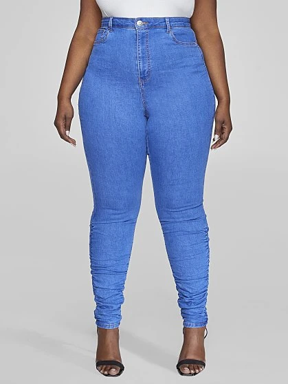 Fashion To Figure Ultra High Rise Skinny Jeans With Ruching Detail 1 Fashion To Figure Ultra High Rise Skinny Jeans With Ruching Detail