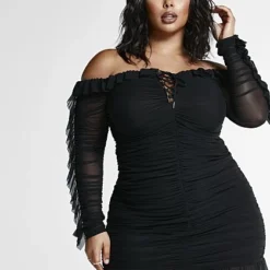 Fashion To Figure Gia Ruched Off The Shoulder Mesh Dress 9 Fashion To Figure Gia Ruched Off The Shoulder Mesh Dress -Pleasures SHOP x 726678f1 e584 49df 8ff4 d66824559349