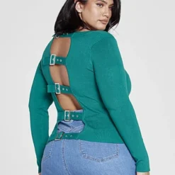 Fashion To Figure Alexis Buckle Back Sweater -Pleasures SHOP x 728cd72d 9f0c 412a b1cc 3f78b727a673