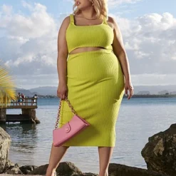 Fashion To Figure Evette Cutout Midi Dress - Gabi Fresh X FTF -Pleasures SHOP x 73501d55 c3b2 44ca a143 2c3c2598c973