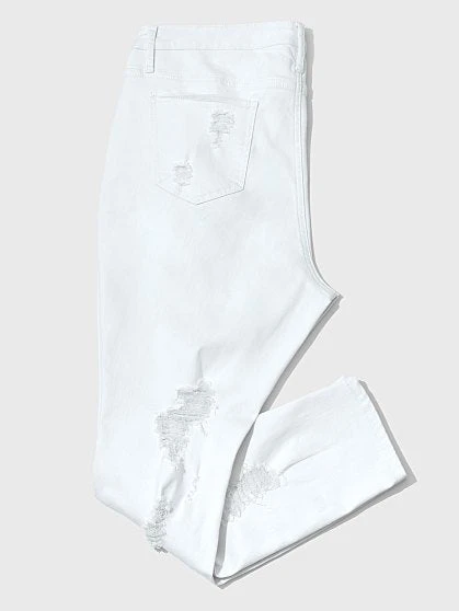 Fashion To Figure Mid-Rise All Over Destructed Skinny Jeans 4 Fashion To Figure Mid-Rise All Over Destructed Skinny Jeans - Image 4