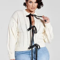 Fashion To Figure Aisha Bow Front Cardigan -Pleasures SHOP x 742bd6e8 3856 427d b879 c45106546729