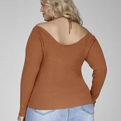 Fashion To Figure Malika Halter Strap Ribbed Knit Sweater -Pleasures SHOP x 7477e0cf 35e1 4b75 a842 453ce2cc5170