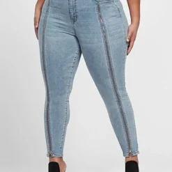 Fashion To Figure Vintage Wash High-Rise Zip Front Skinny Jeans -Pleasures SHOP x 74bc73be 0895 4c7d a914 5667e8ef3e92