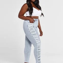 Fashion To Figure High Rise Side Destructed Skinny Jeans -Pleasures SHOP x 75868fcf 837a 4d2a 8faf a1b9456eb9dd