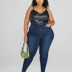 Fashion To Figure High Rise Dark Wash Ankle Length Skinny Jeans