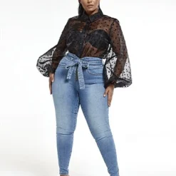 Fashion To Figure Super Skinny Jeans With Tie Waist -Pleasures SHOP x 76833d52 cb2d 4e3b 91fa c02c6b168d12