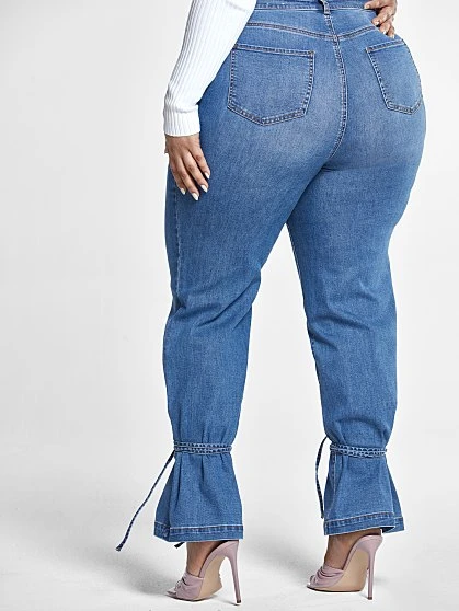 Fashion To Figure High Rise Straight Leg Jeans With Ankle Ties - Tall Inseam 5 Fashion To Figure High Rise Straight Leg Jeans With Ankle Ties - Tall Inseam - Image 5