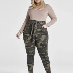 Fashion To Figure High Rise Camo Tie Waist Skinny Jeans -Pleasures SHOP x 77357ecb 2c94 42cd a73a b68da4423a46