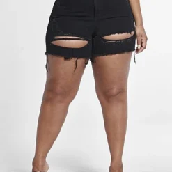 Fashion To Figure High Rise Destructed Cutoff Denim Shorts -Pleasures SHOP x 78139d6f 018b 462c 908e e1bdd7f258d9