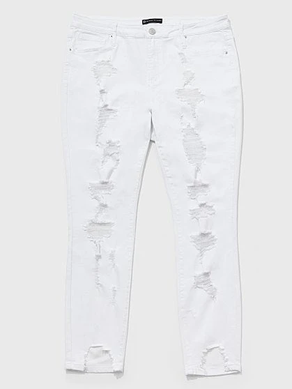 Fashion To Figure Mid-Rise All Over Destructed Skinny Jeans 5 Fashion To Figure Mid-Rise All Over Destructed Skinny Jeans - Image 5