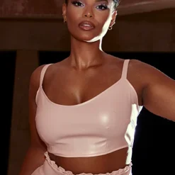 Fashion To Figure Stephanie Faux Leather Paperbag Waist Pants