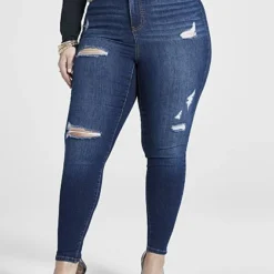 Fashion To Figure Ultra High Rise Jewel Trim Destructed Skinny Jeans -Pleasures SHOP x 7b67afbd 14ed 43c2 a3d3 d28390deeb69