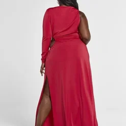 Fashion To Figure Daniella One Sleeve Cutout Maxi Dress -Pleasures SHOP x 7ba61cc7 77f7 4da7 be06 1d528ef09c82