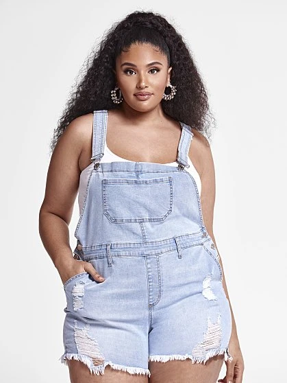Fashion To Figure Maliah Cutoff Shortalls 5 Fashion To Figure Maliah Cutoff Shortalls - Image 5