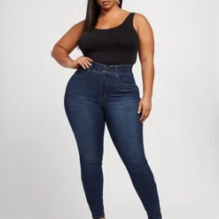 Fashion To Figure Dark Wash Curvy Skinny Jeans - Tall Inseam