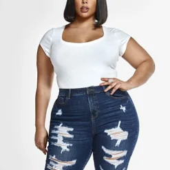 Fashion To Figure High Rise Destructed Bermuda Shorts -Pleasures SHOP x 7d3177fe 015a 4b71 bc2e 8f4697ef3f9d