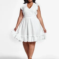 Fashion To Figure Annalise Eyelet Ruffle Dress -Pleasures SHOP x 7d73cca0 241d 4c0b bd84 f1743fa3ec00