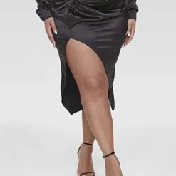 Fashion To Figure Rena Satin Wrap Midi Skirt -Pleasures SHOP x 7d9c02e7 57cc 447c 984f 8ab4ddd2ed76