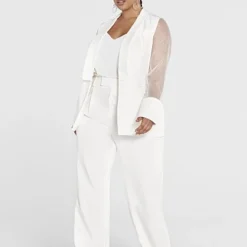 Fashion To Figure Juliette Organza Sleeve Tuxedo Style Blazer - Gabi Fresh X FTF -Pleasures SHOP x 7db92439 0adb 41d4 b180 e30682310b89