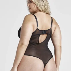 Fashion To Figure Indya Lace Trim Mesh Back Bodysuit