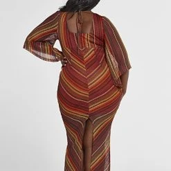 Fashion To Figure Noelle Chevron Stripe Crochet Maxi Dress -Pleasures SHOP x 7ebac0b7 7a58 4eb1 87d0 51b9d5958247