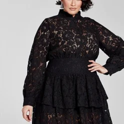 Fashion To Figure Madelyn Lace Ruffle Dress -Pleasures SHOP x 7ee0439b 9c3f 4dd5 840c a496e65b381d