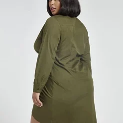 Fashion To Figure Anais Knot-Front Shirt Dress -Pleasures SHOP x 7f1f9c4c e9ce 40fc 8eb0 d2dc8f24cbc2