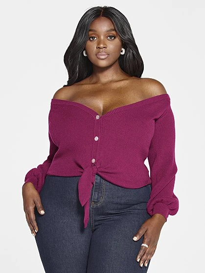 Fashion To Figure Katrina Tie Detail Cardigan 2 Fashion To Figure Katrina Tie Detail Cardigan - Image 2