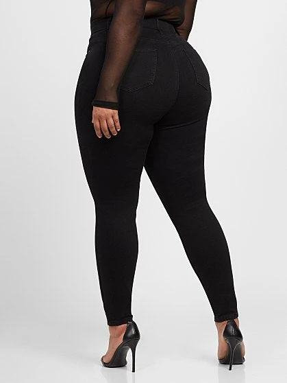 Fashion To Figure Black Curvy Fit Skinny Jeans - Short Inseam 4 Fashion To Figure Black Curvy Fit Skinny Jeans - Short Inseam - Image 4