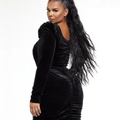 Fashion To Figure Marie Velvet Ruched Bodycon Dress -Pleasures SHOP x 833180cd c9c2 4379 9010 33b738bd12c6