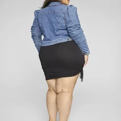 Fashion To Figure Ariana Puff Sleeve Denim Jacket